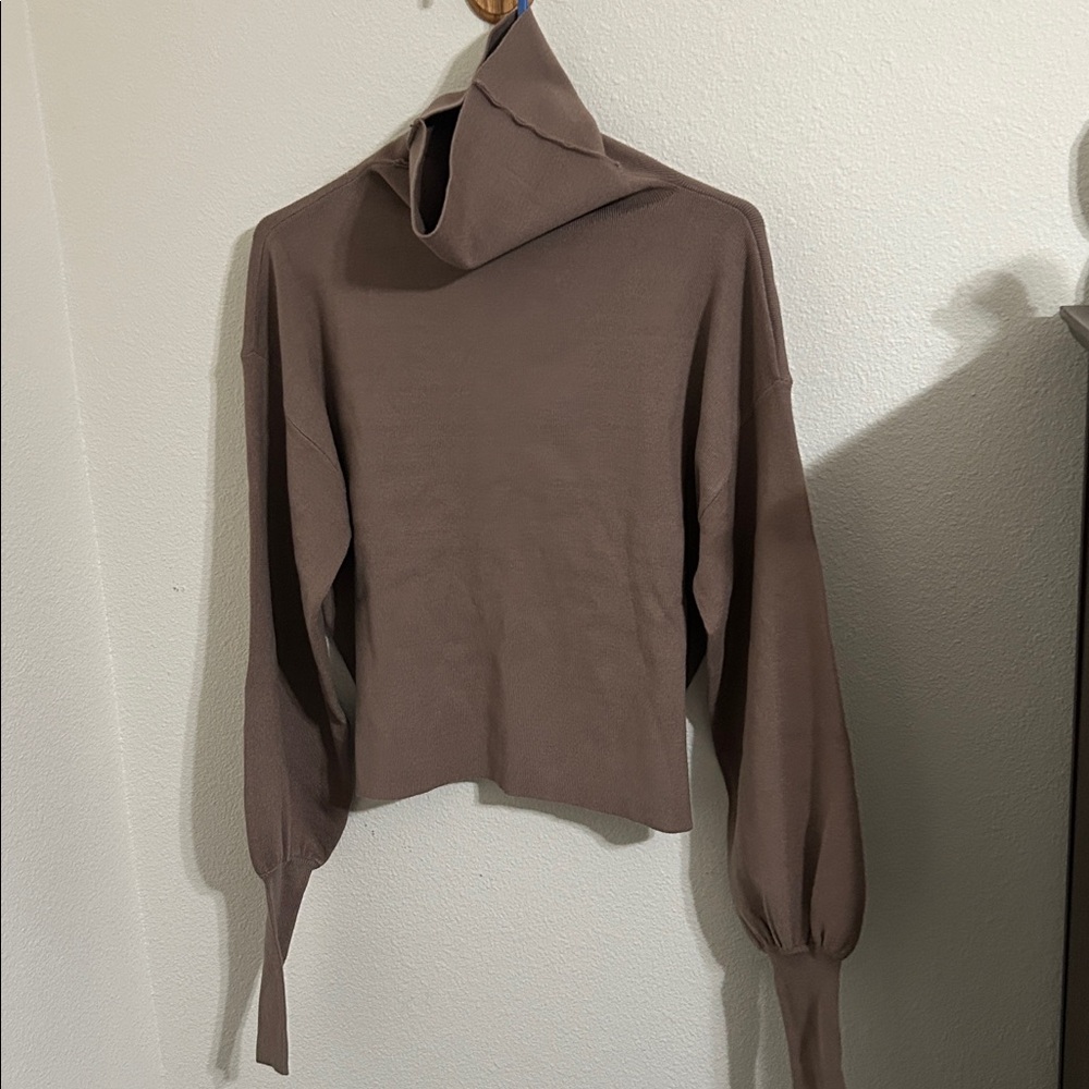 Silk & Salt Luxe Lounge Set Taupe Knit Two Piece Sweater Pants New Small $150 - Picture 11 of 11